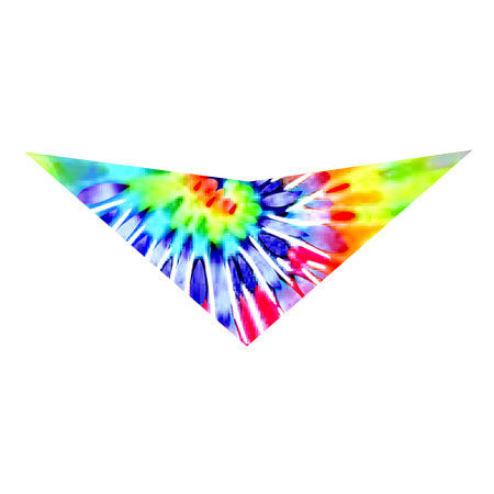 S3210 Tiedye Seventies Inspired Doggie Bandana, Rainbow