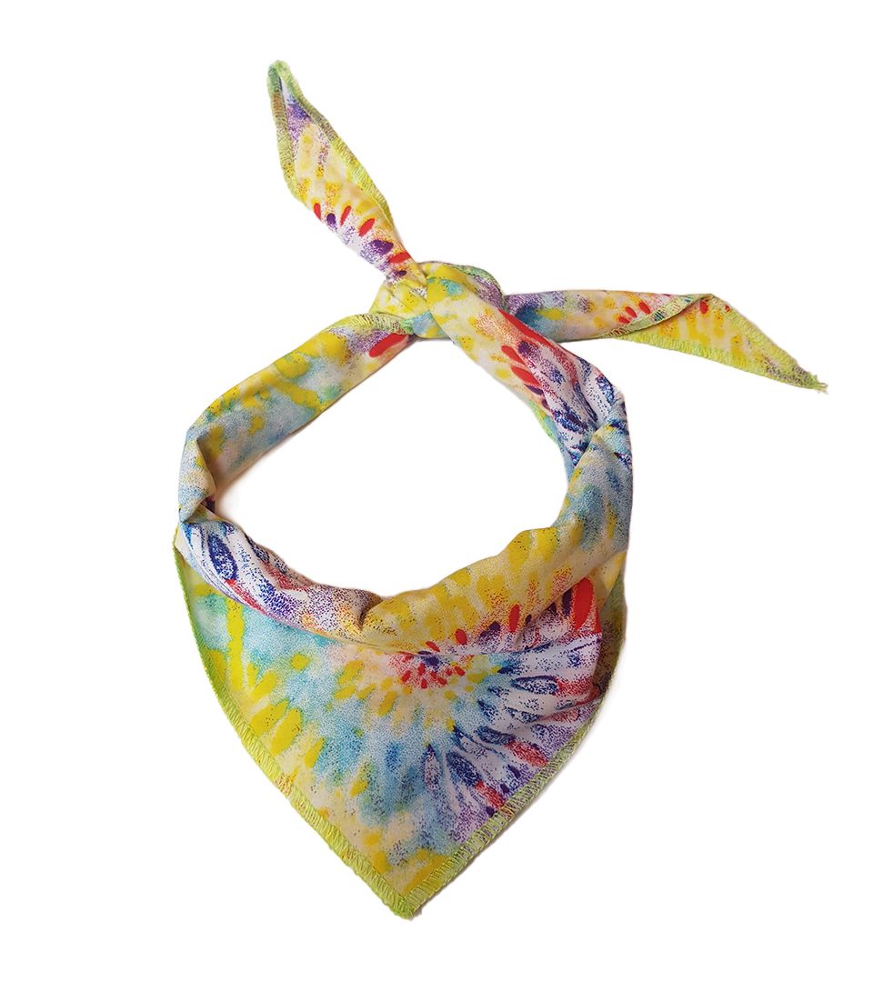 S3613 Black Logo Print, Tie Dye Bandana