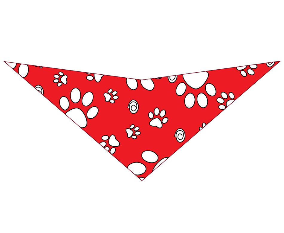 S3211 White Paws Bandana, Red