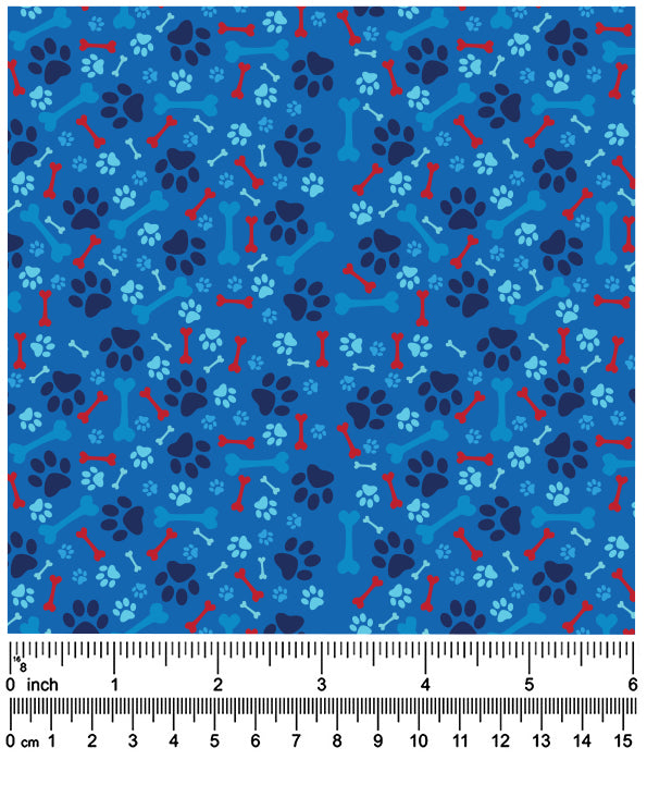 F7215 Paws & Bones, Blue