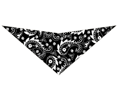 S3217 Paisley & Pawprints Bandana, Black