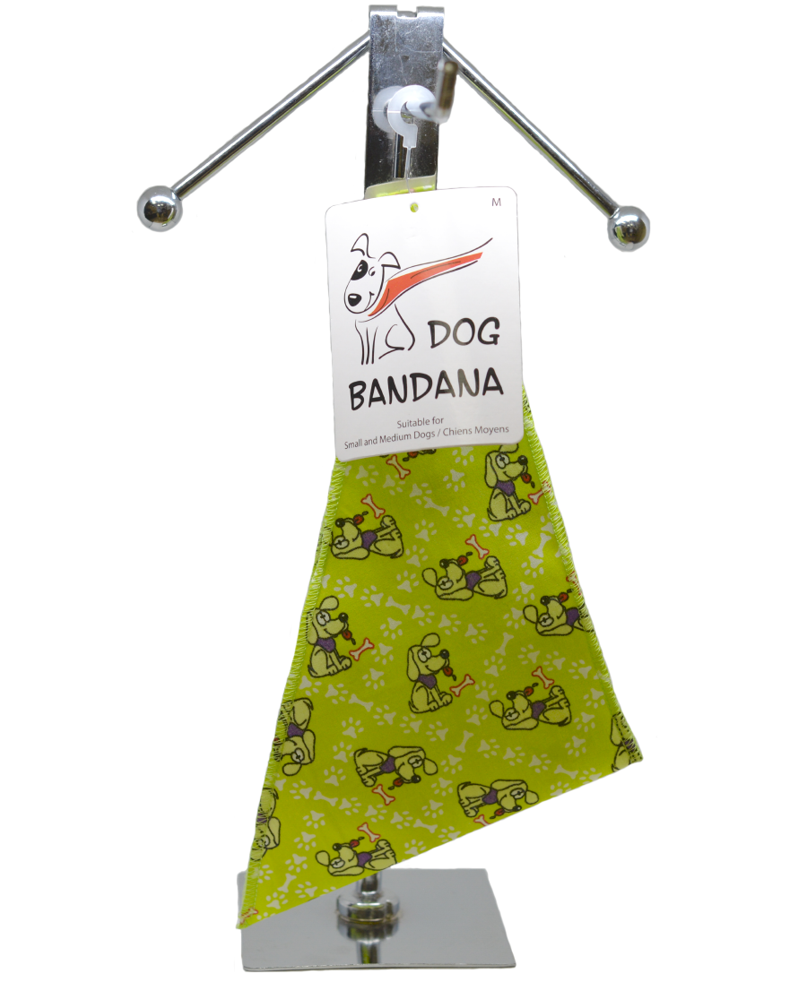 S3218 Cute Pawprint Puppy Bandana, Green