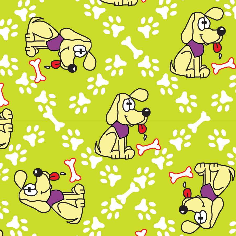 SQ3218 Cute Pawprint Puppy Bandana, Green