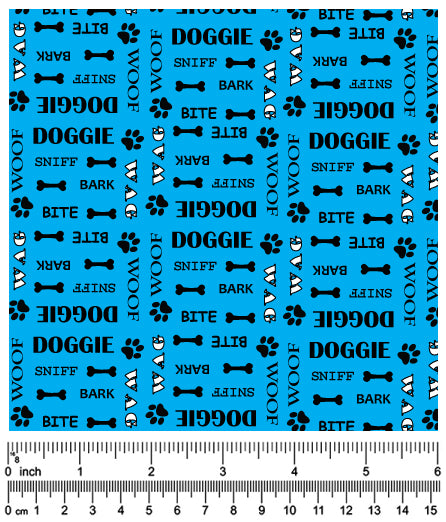 F7222 Doggie Fabric Blue