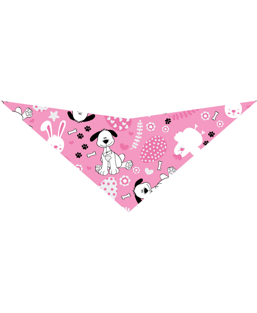 S3226 Easter Bunny & Chick Doggie Bandana, Pink