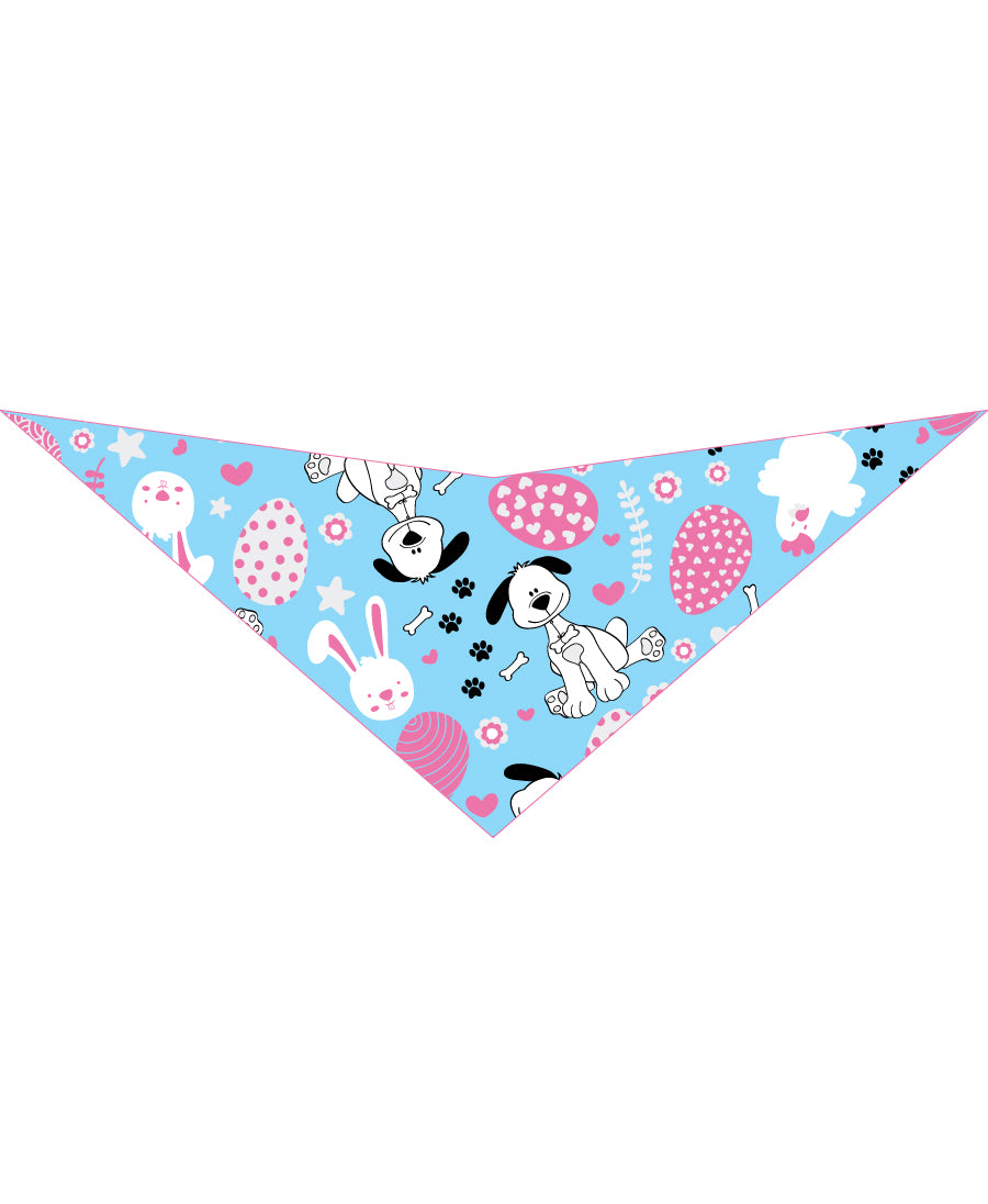S3227 Easter Bunny & Chick Doggie Bandana, Blue