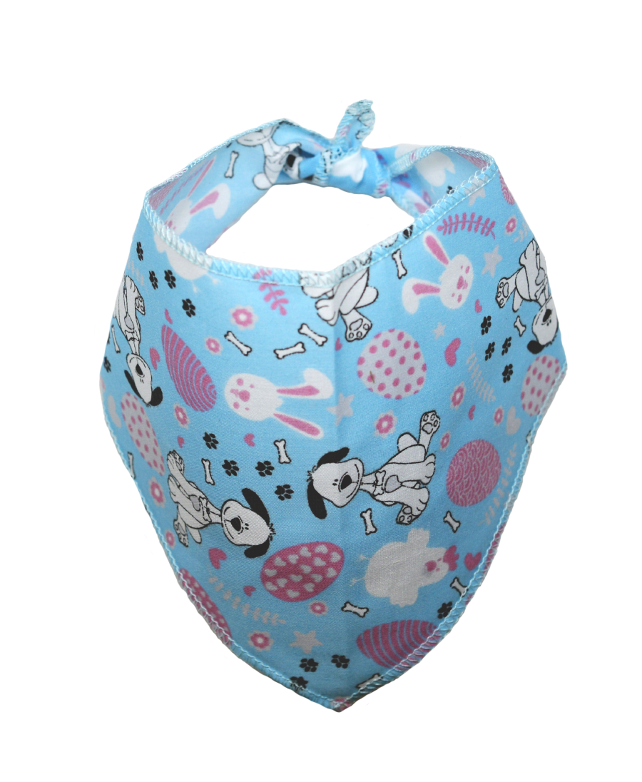 S3227 Easter Bunny & Chick Doggie Bandana, Blue