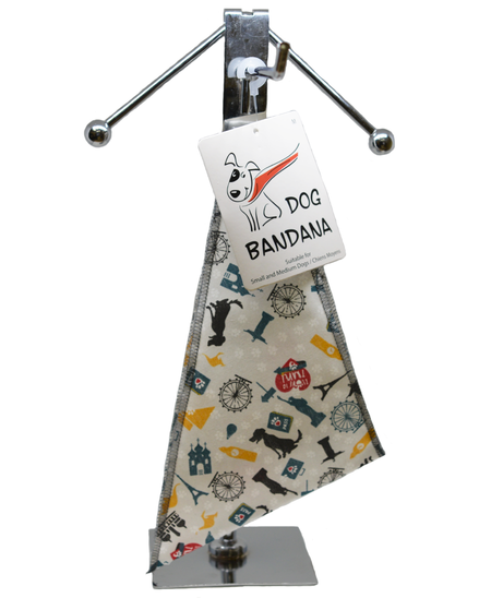 S3231 Travel Doggie France, Australia & Beyond Bandana, Grey