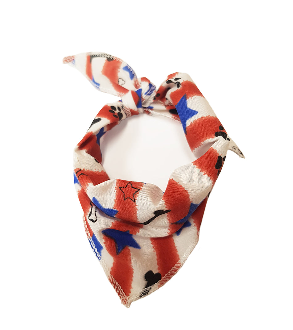 S3234 Stars & Bones Doggie Bandana, White