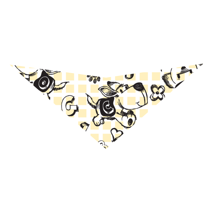 S3237 Checker Sketch Doggie Bandana, White