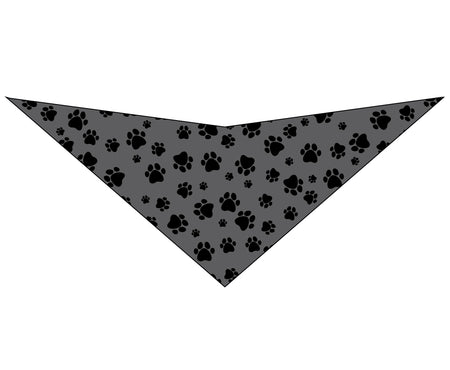 S3023 Black Pawprints Bandana, Grey
