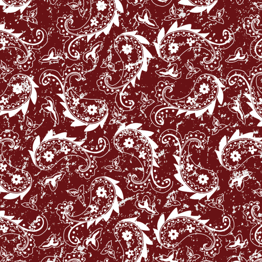 SQ3252 Rustic Brown Paisley Square Bandana 100% Premium Cotton