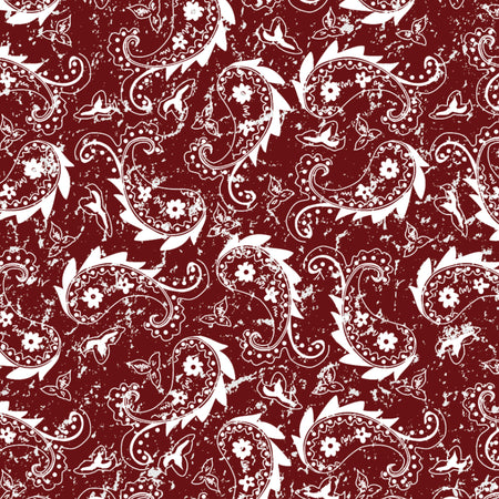 SQ3252 Rustic Brown Paisley Square Bandana 100% Premium Cotton