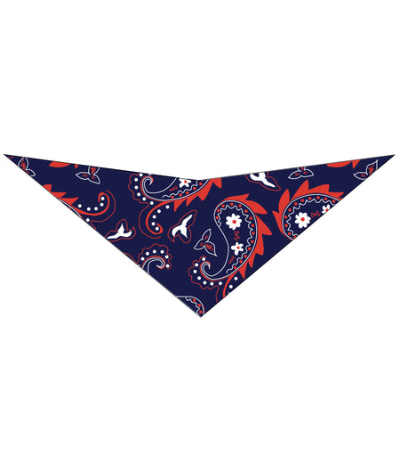 S3256 Navy and Red Paisley Triangle Bandana 100% Premium Cotton