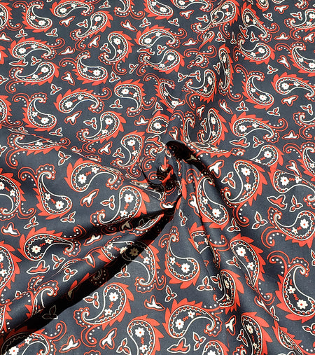 F7256 58" Width 100% Cotton, Navy & Red Fabric