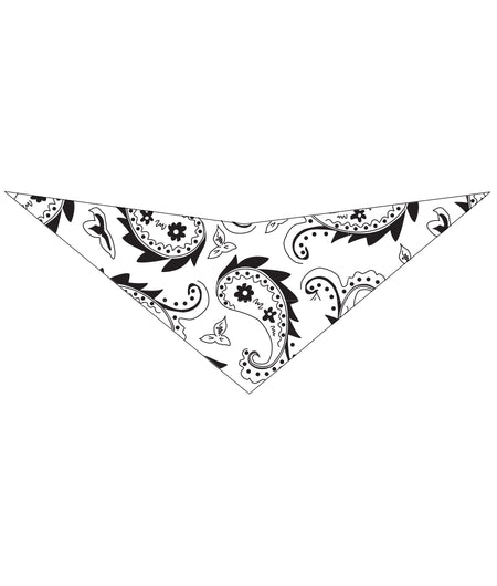 S3257 Classic White Paisley Triangle Bandana 100% Premium Cotton