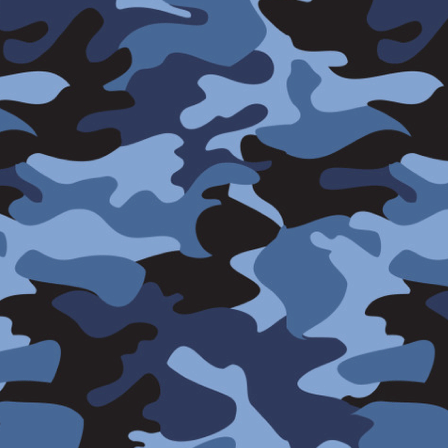 SQ3271 Camouflage  Square Bandana, Blue