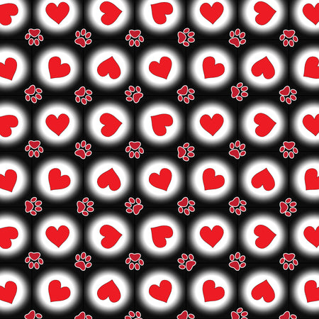 SQ3275 Hearts & Paws Doggie Square Bandana