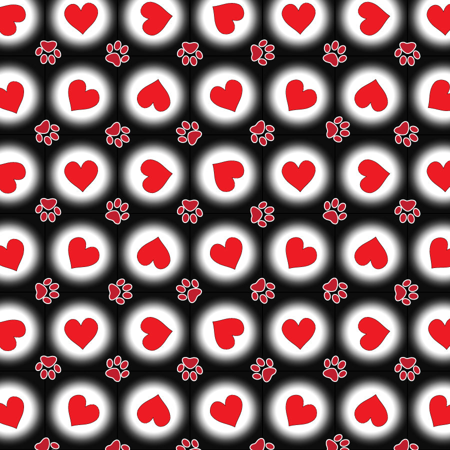 SQ3275 Hearts & Paws Doggie Square Bandana