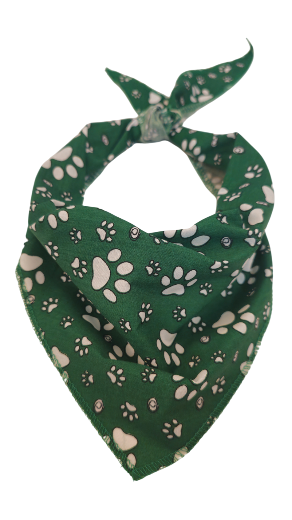 S3284 White Paws Bandana, Green