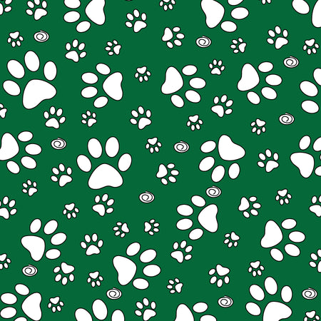 SQ3284 White Paws Bandana Green