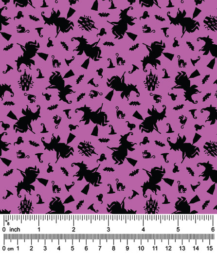 F7031 Halloween Fabric, Purple