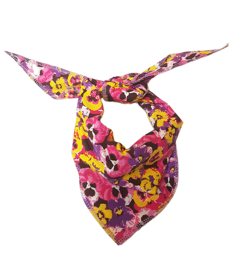 SA3033 Violet Flowers Doggie Bandana