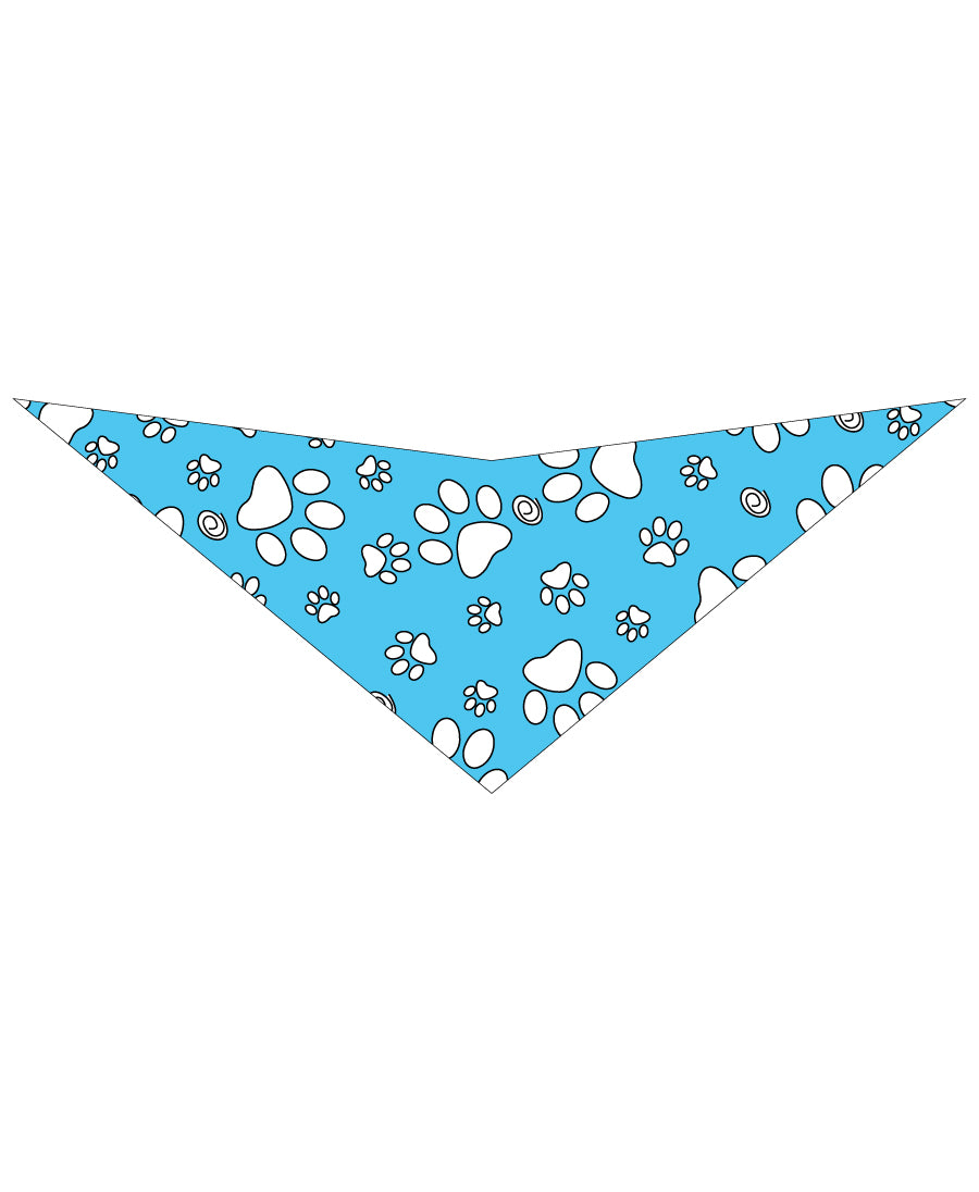 S3036 White Paws Bandana, Blue