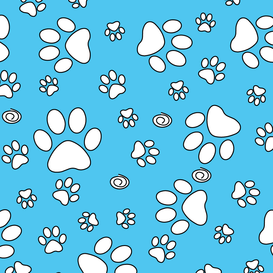 SQ3036 White Paws Bandana, Blue