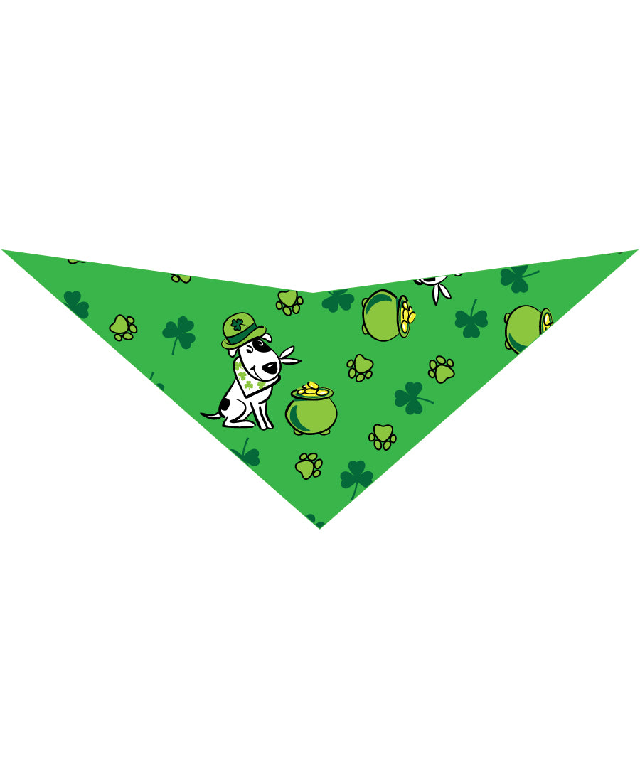 SA3037 - Doggy Pawprints And Pots Of Gold Bandana, Green