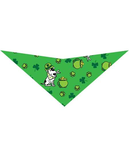 SA3037 - Doggy Pawprints And Pots Of Gold Bandana, Green
