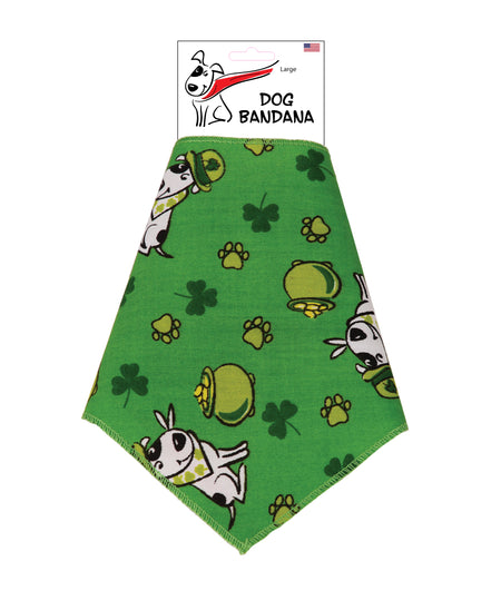 SA3037 - Doggy Pawprints And Pots Of Gold Bandana, Green