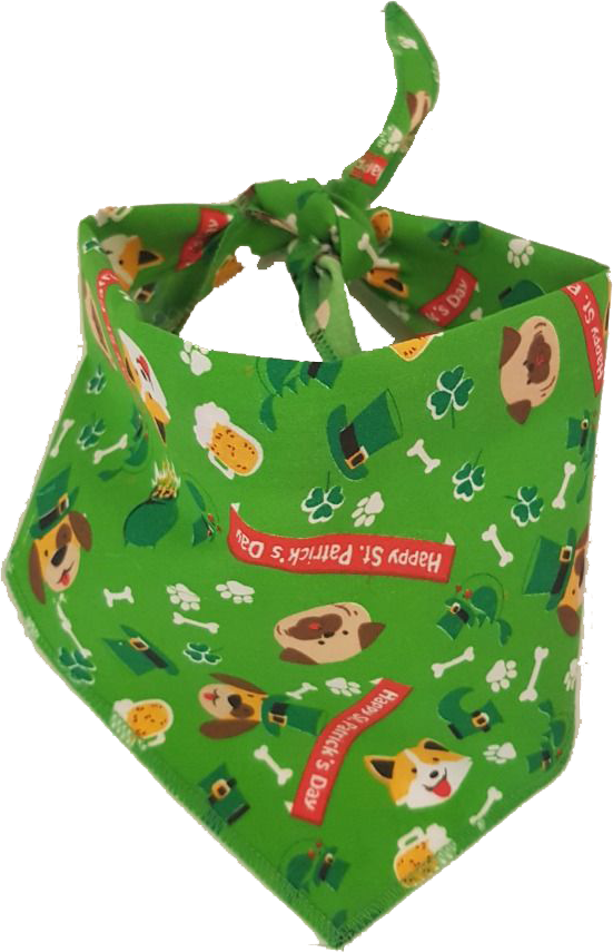 S3037 Happy St. Patrick's Day Doggie Bandana, Green