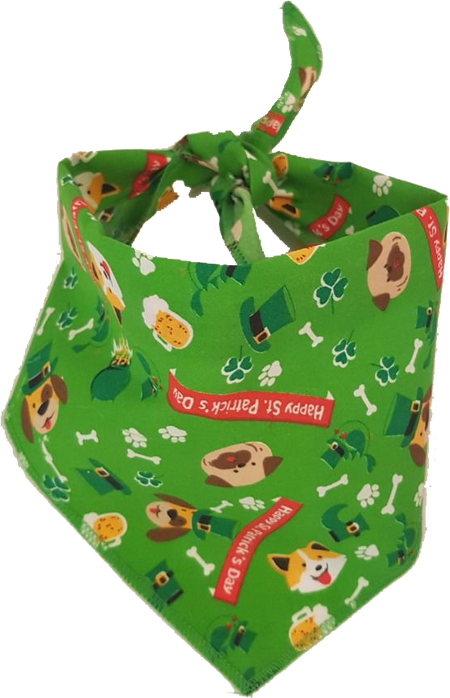 S3037 Happy St. Patrick's Day Doggie Bandana, Green