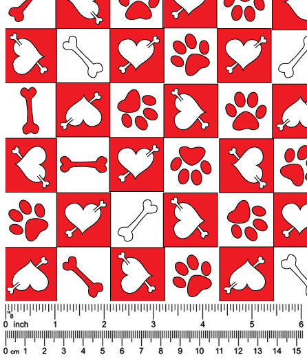 F7003 Valentine's Day Fabric, Red