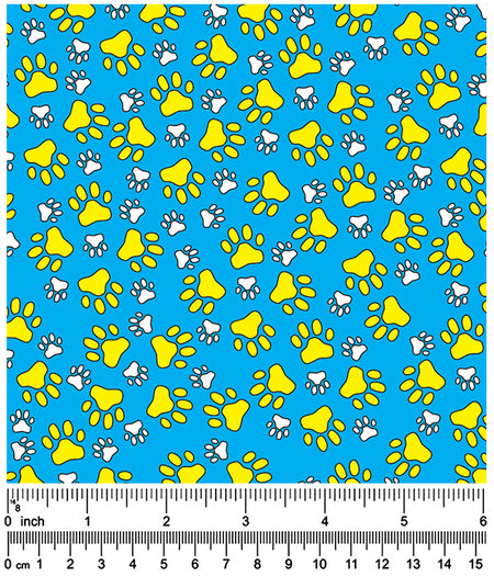 F7040 Paws Fabric Blue