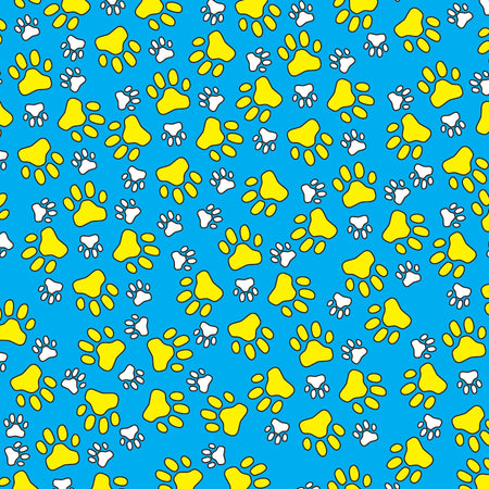 SQ3040 Paws Square Bandana Blue