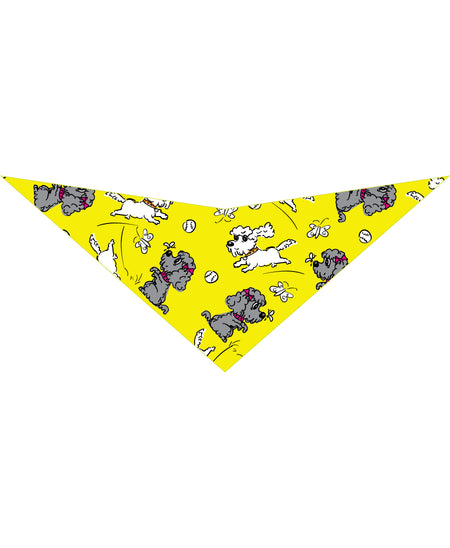 SA3041 Playful Dogs Bandana, Yellow