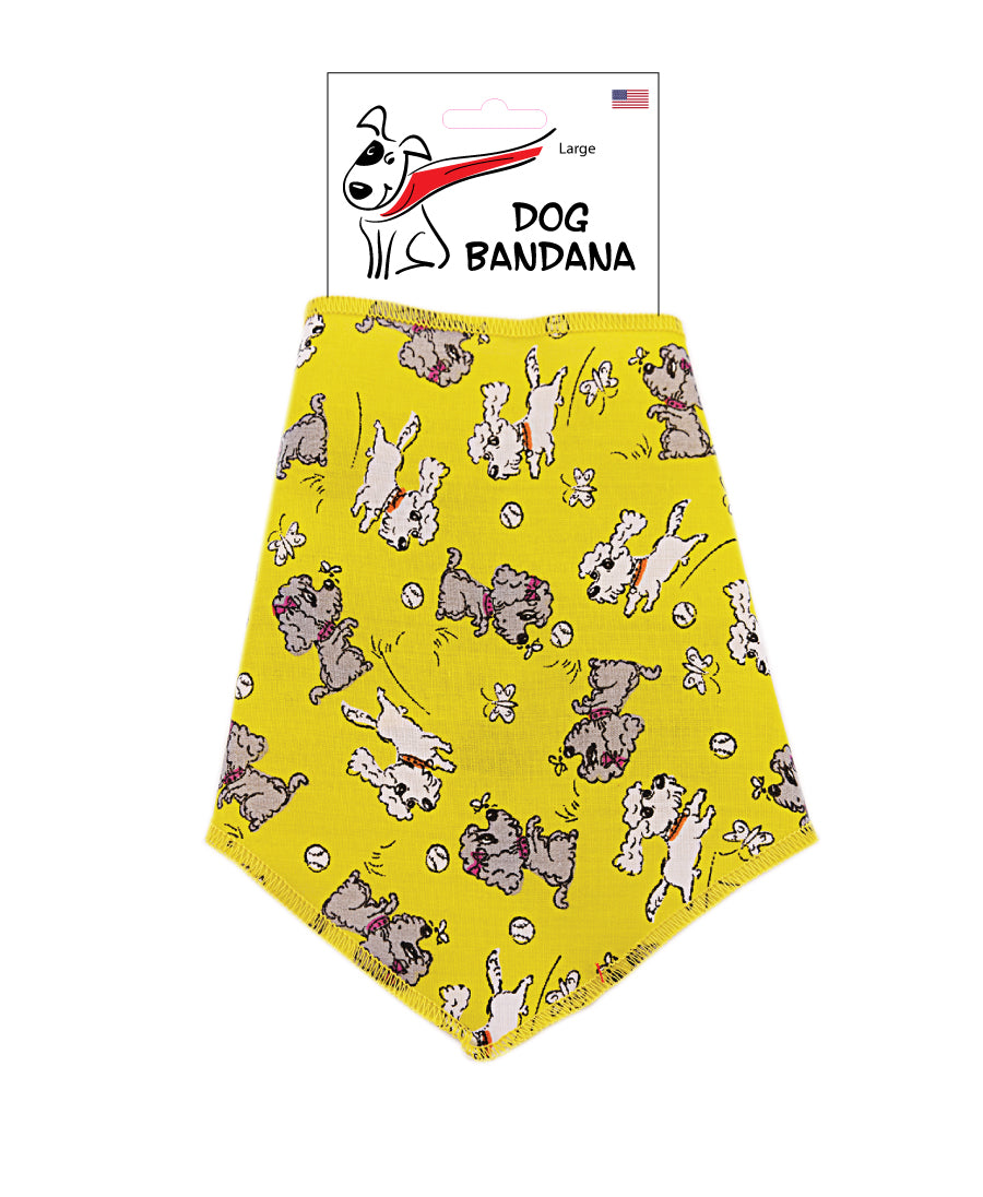 SA3041 Playful Dogs Bandana, Yellow