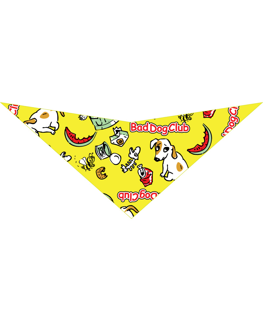 SA3045 Bad Dog Club Bandana, Yellow