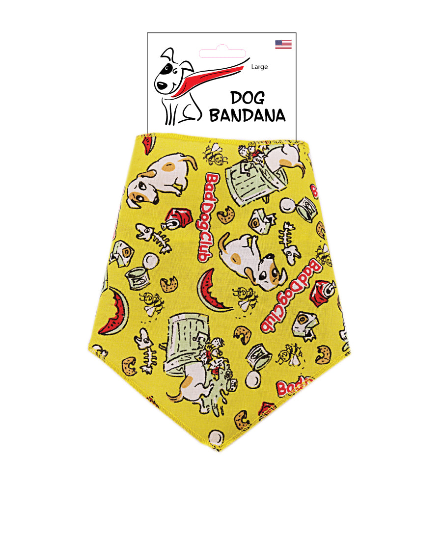 SA3045 Bad Dog Club Bandana, Yellow