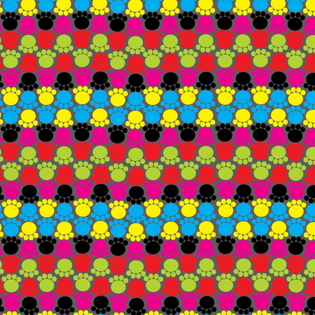 SQ3045 Colorful Paws Bandana