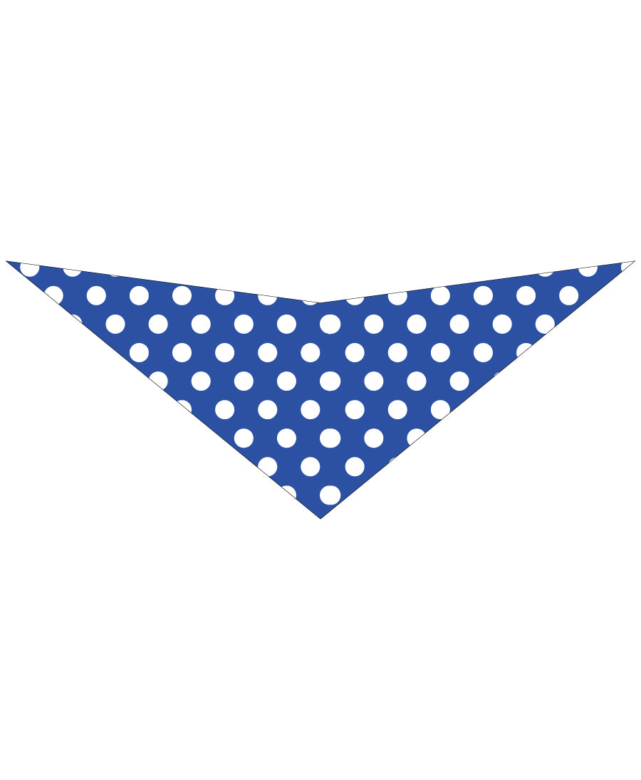 S3046 White Dots Doggie Bandana, Blue