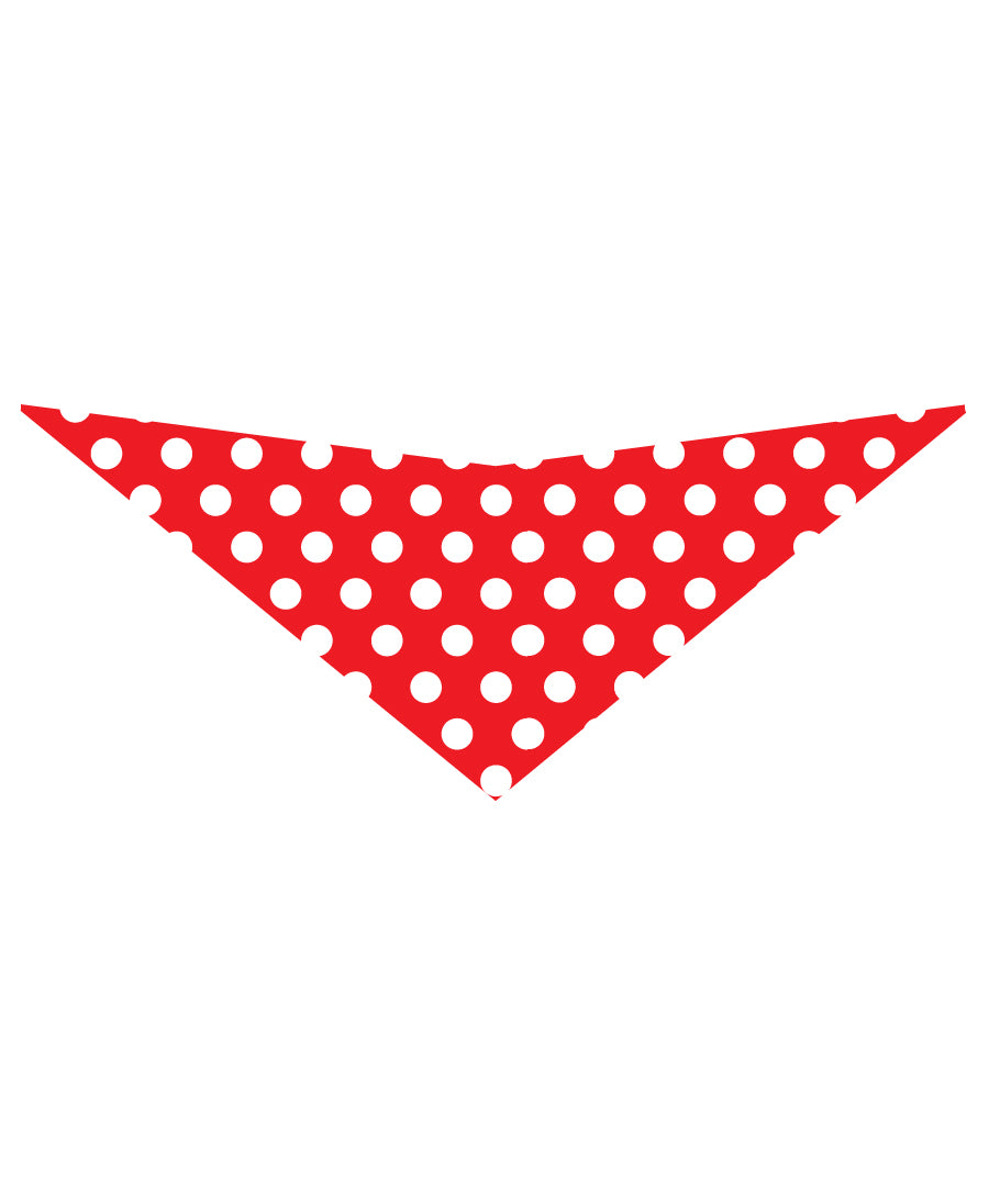 S3049 White Dots Doggie Bandana, Red