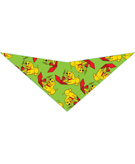 SA3004 Blogging Doggie With Coffee & Laptop Bandana, Green