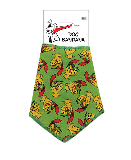 SA3004 Blogging Doggie With Coffee & Laptop Bandana, Green