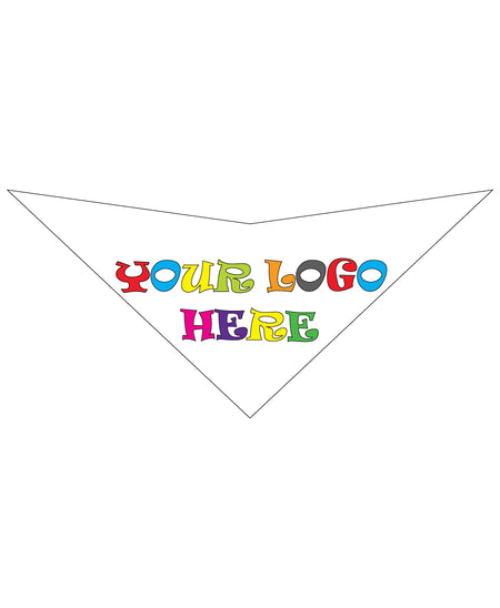 S3505 Full Color Logo Print, White Triangle Bandana