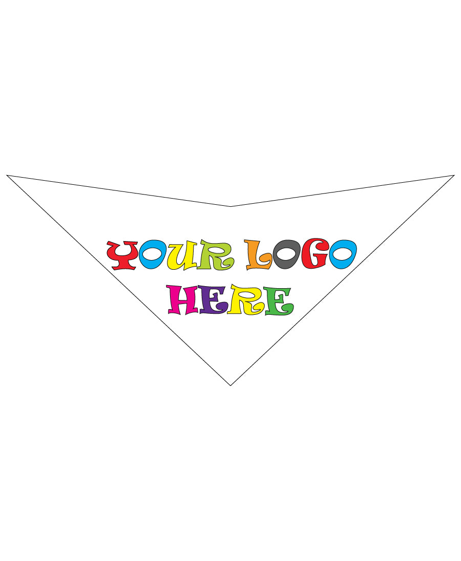 S3505 Full Color Logo Print, White Triangle Bandana