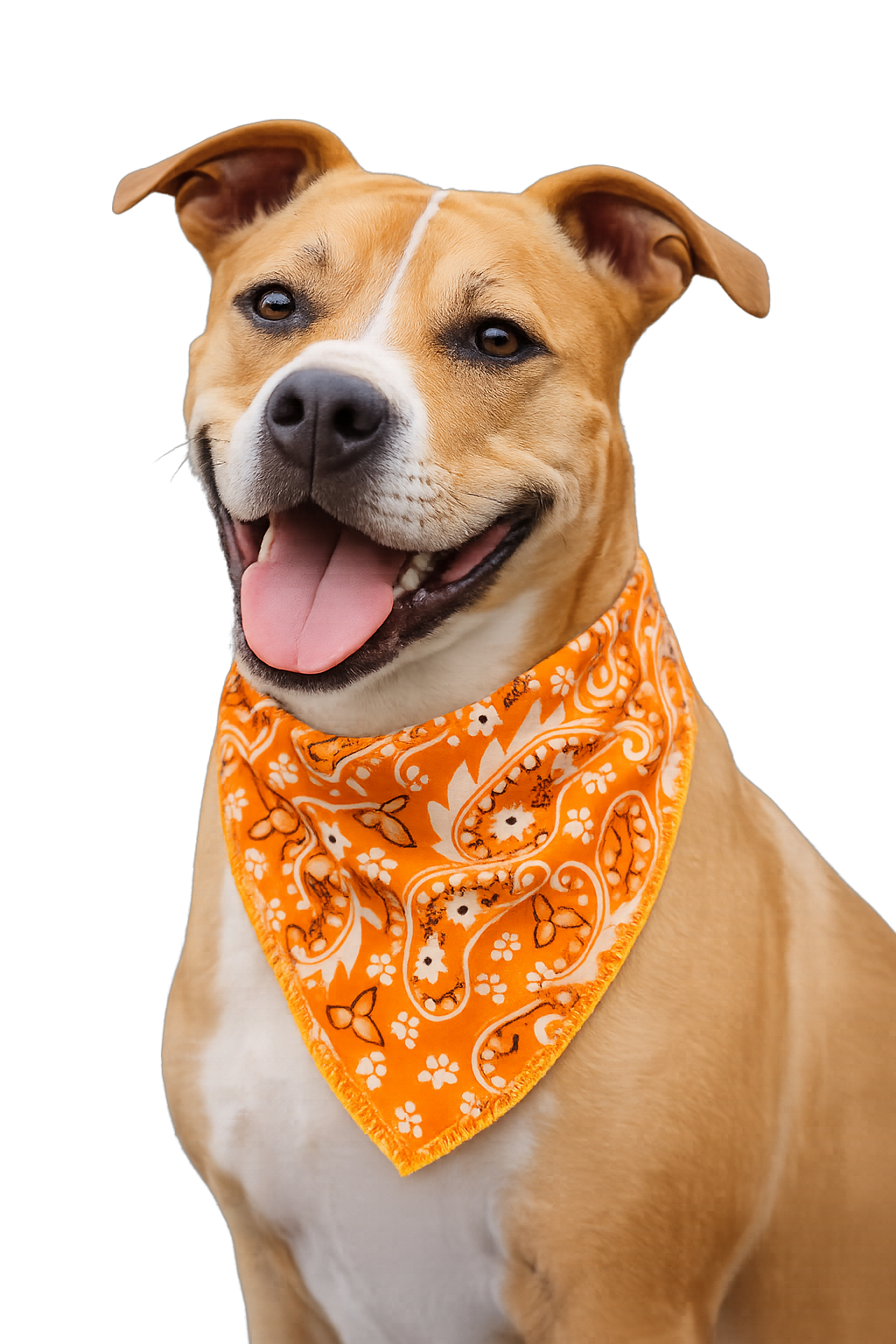 S3051 Paisley & Pawprints Bandana, Orange