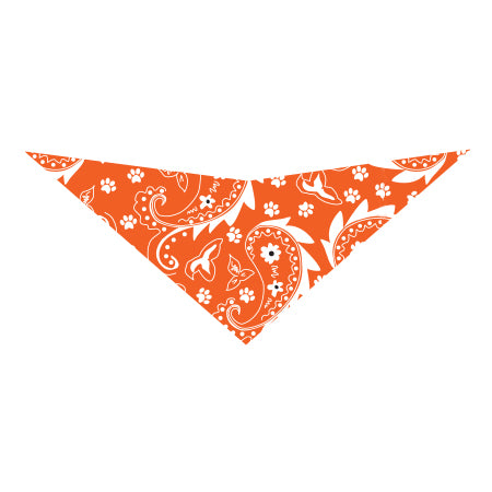 S3051 Paisley & Pawprints Bandana, Orange